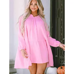 Ruched Long Sleeve Mini Dress