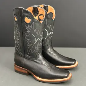 250-H Tombstone Black Vaquero Mens Western Style Boot Wear Hecho En Mexico Reywelt Square Toe