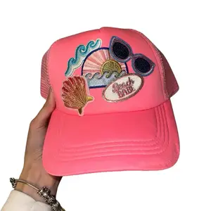 Pacthes Trucker Hat with Embroidered Design, Adjustable Fit, and Fun Accessories