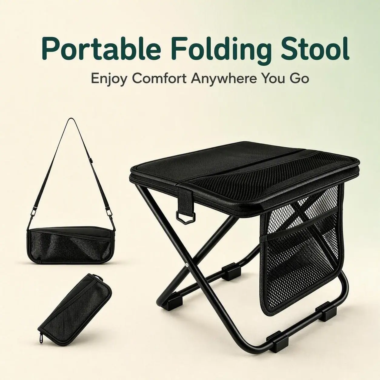 Camping Chairs, folding chair, 1.3 lbs ultra light, Max Load Capacity 300 lbs, Portable outdoor folding chair with pocket, For Queuing, Fishing, Hiking Tours, Outdoor Activities Camping Accessories, Camping supplies