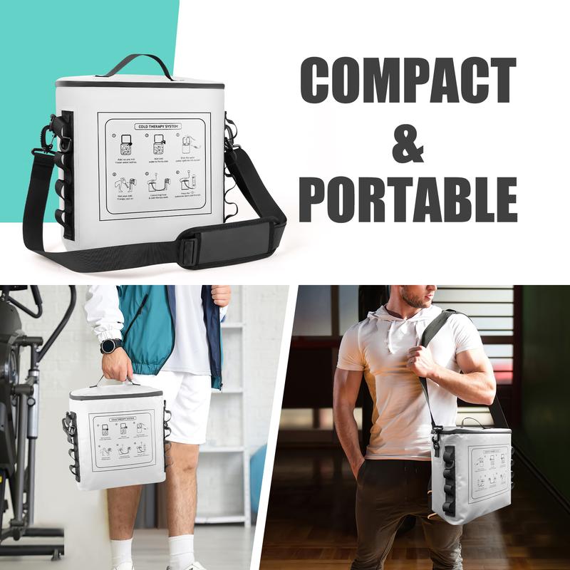 FANSEXPERT Cold Therapy Machine with Timer Portable Ice Machine for Knee After Surgery Knee Replacement Recovery System with Compression Pad for Shoulder Hip and Ankle White Adjustable Relaxing