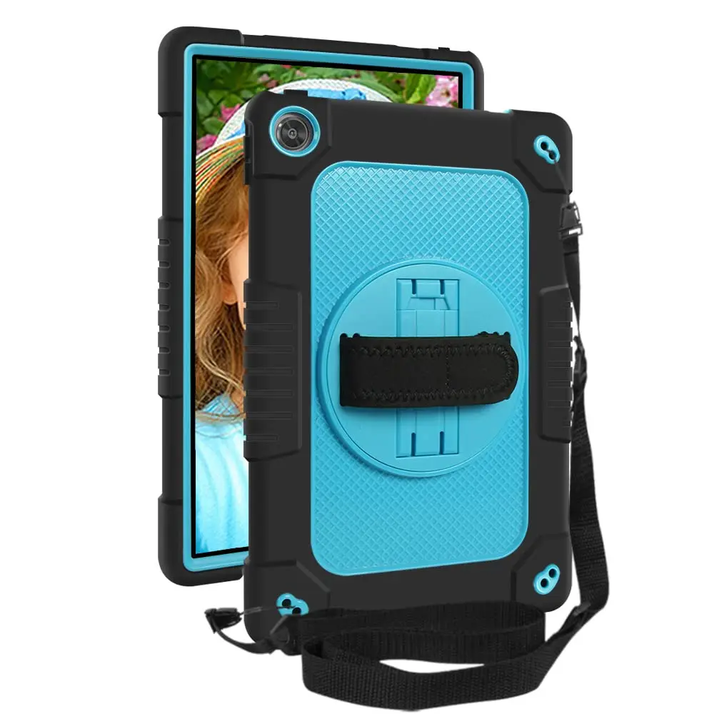 Mignova for Lenovo M10 Plus 3rd Gen 2022 Tablet Case Built in Rotating Kickstand Shoulder Strap Hand Strap Hybrid Shockproof Armor Kids Friendly Case for Lenovo M10 Plus 10.6 inch 2022