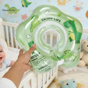 Infant Baby Neck Float Rings Portable Safety Cartoon Inflatable Pool Float with Buckles for Swim Training