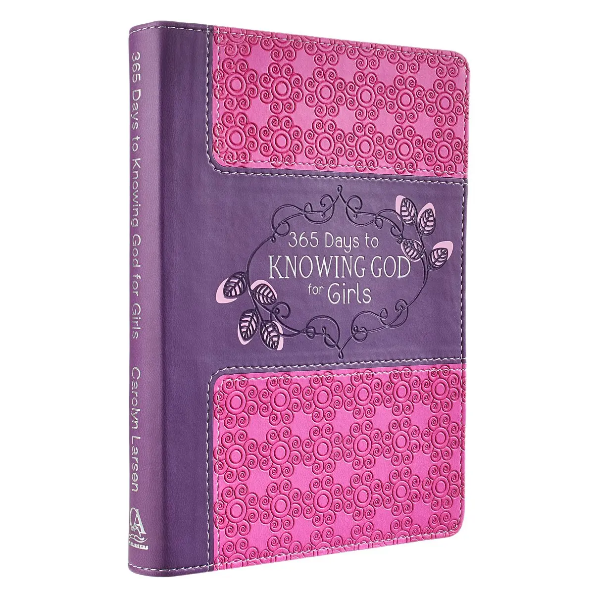 365 Days to Knowing God for Girls Devotional Book by Carolyn Larson - Elegant Imitation Leather Durable Hardcover, Compact Size, Spiritual Religious Gift for Girls (Teachings to Boost Understanding)