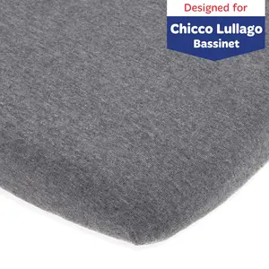 Cotton Jersey Bassinet Fitted Sheets – Heather Grey