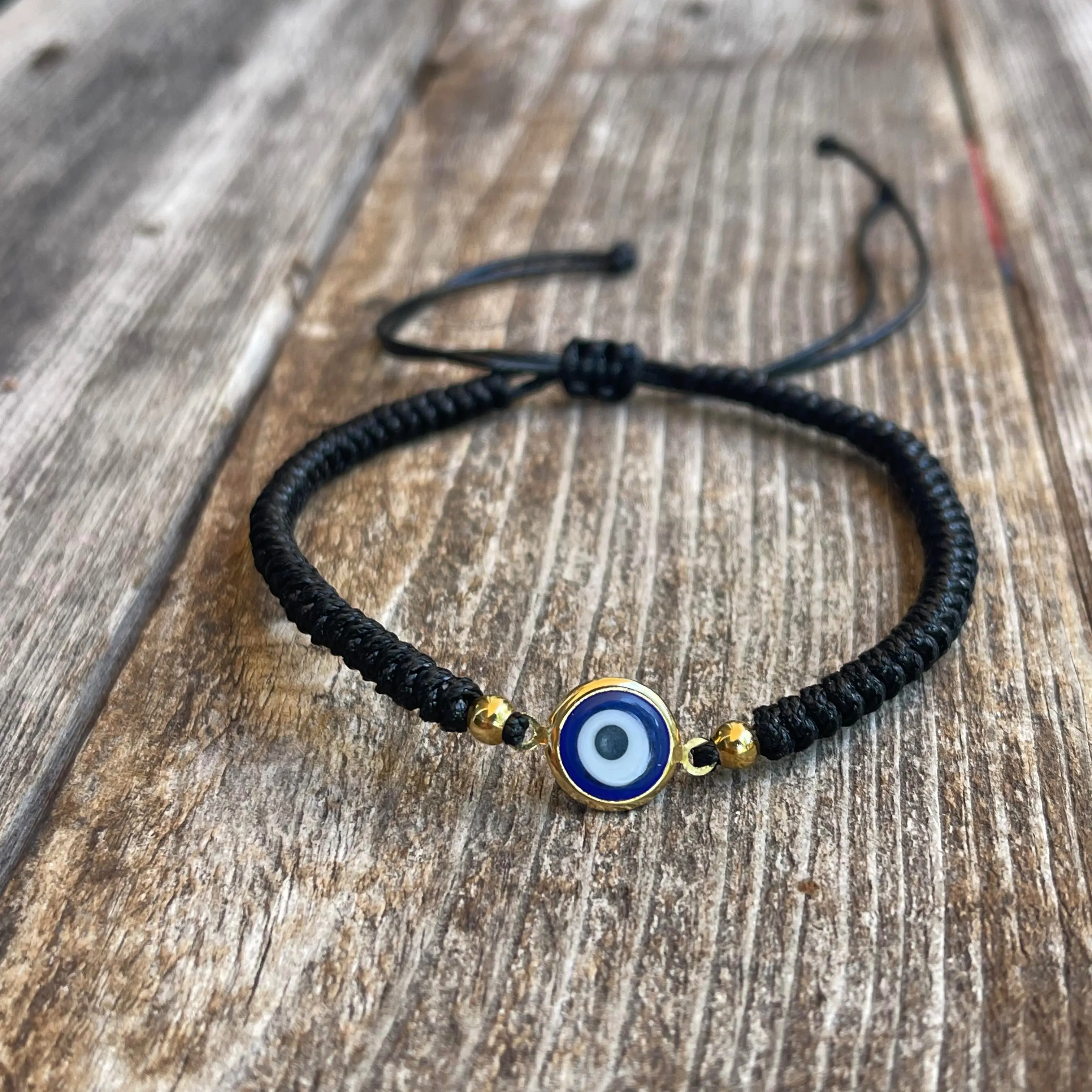 Evil Eye Bracelet Anklet Braided Macrame Waterproof Cord Adjustable Closure