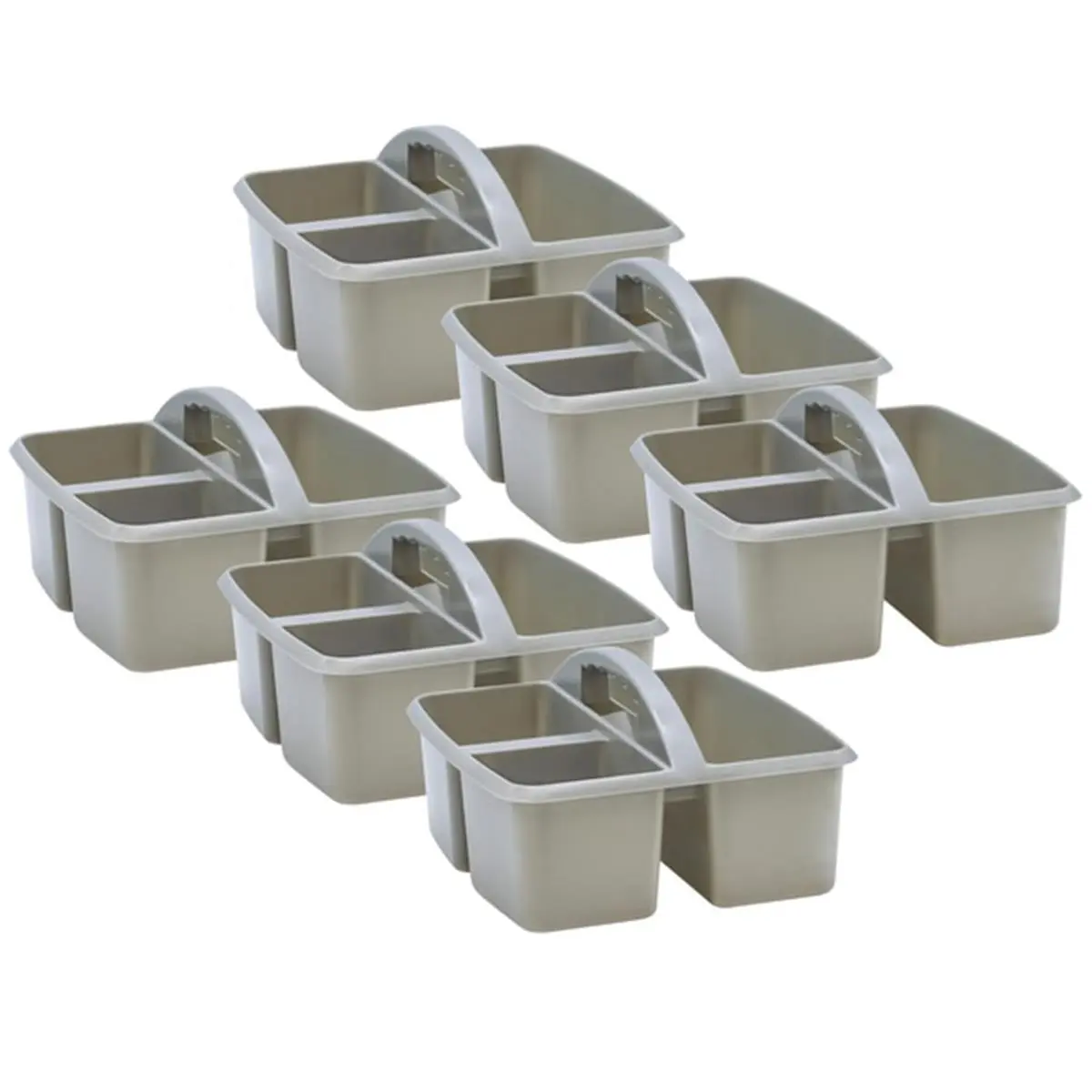 Teacher Created Resources  Plastic Storage Caddy, Gray - Pack of 6