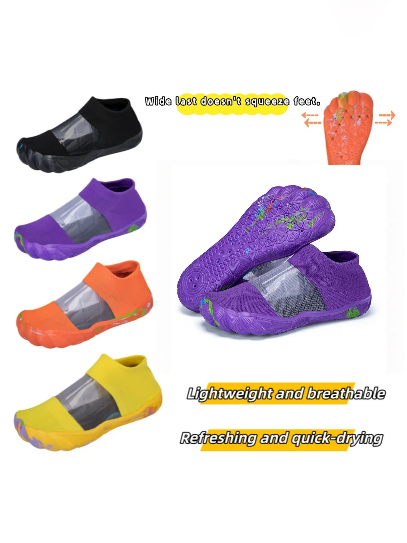 Summer Soft Sole Anti-Slip Water Shoes, Breathable Outdoor Beach Shoes for Women, Fashion Snorkeling Swimming Shoes, Comfortable Sock-Like Design