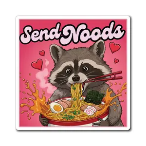 Funny Raccoon Magnet - Cute Gift for Ramen Noodle Lovers, Fridge Decor, Kitchen Decoration, Animal Lover Gift, Dorm Room Decor