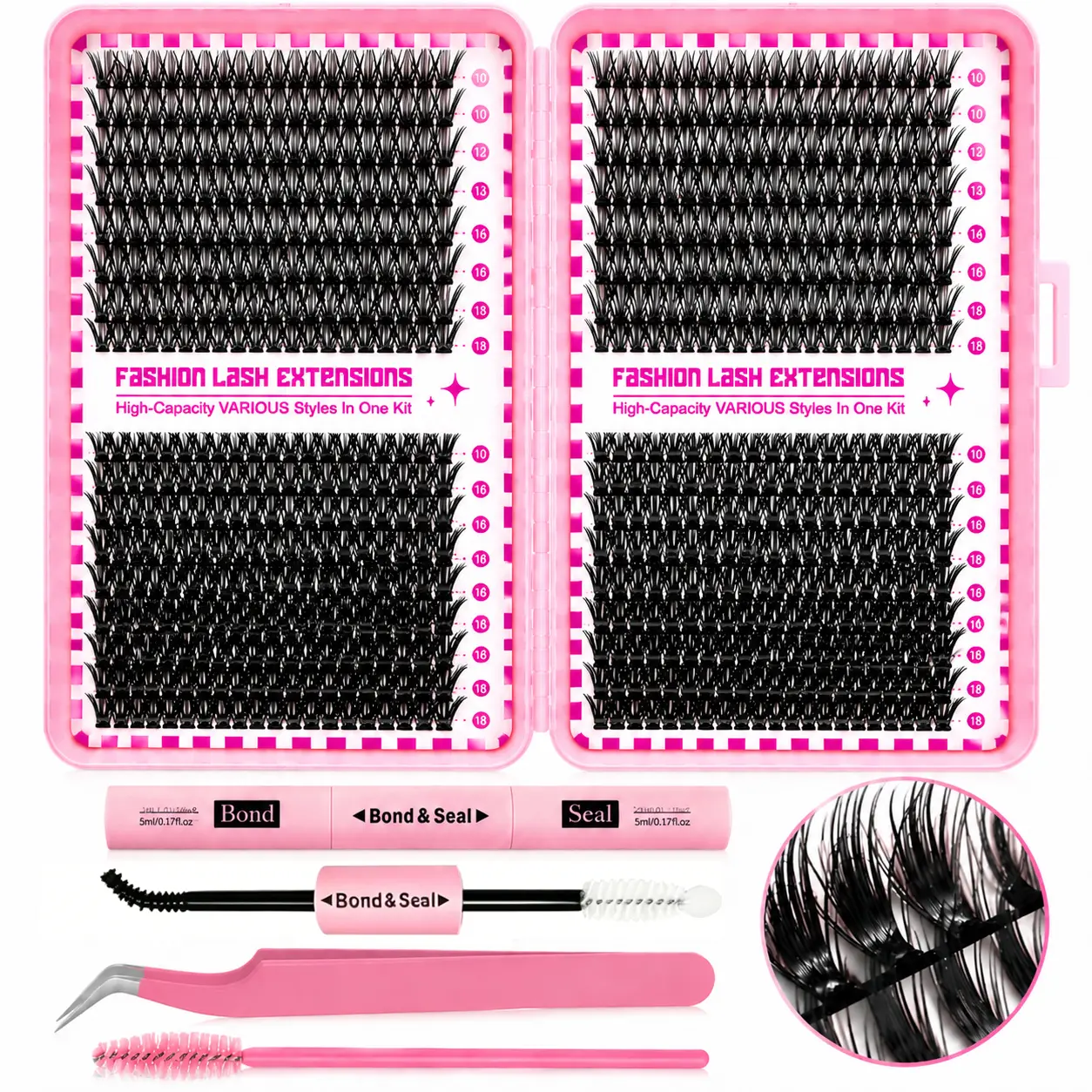 INMASIT Cluster Lash Set, D Curl Spider Eyelashes, Voluminous Curly Waterproof Long-Lasting DIY Lash Extensions, 300/800Pcs Soft Thin Band Individual Lashes, Easy At-Home Makeup #DealsForYouDays