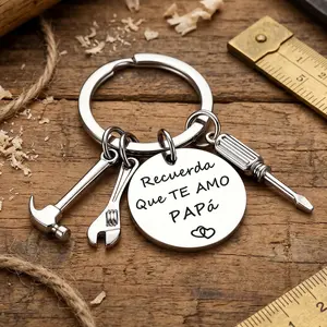 Keychain Recuerda Que Te Amo Papa SpanishPhrase Regalo para Papa Dad Gift, Mens Giftsfor Dads, Ideal Father's Day Car Key FashionAccessory-YY0
