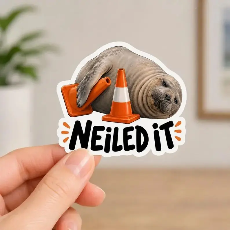 Neil the Seal Sticker, Cute Australian Seal Vinyl Sticker