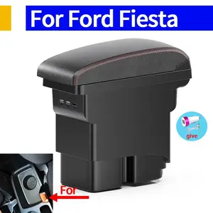For Ford Fiesta Armrest box For Ford Fiesta MK7 Car Armrest 2009-2017 Storage box Interior details Accessories easy installation