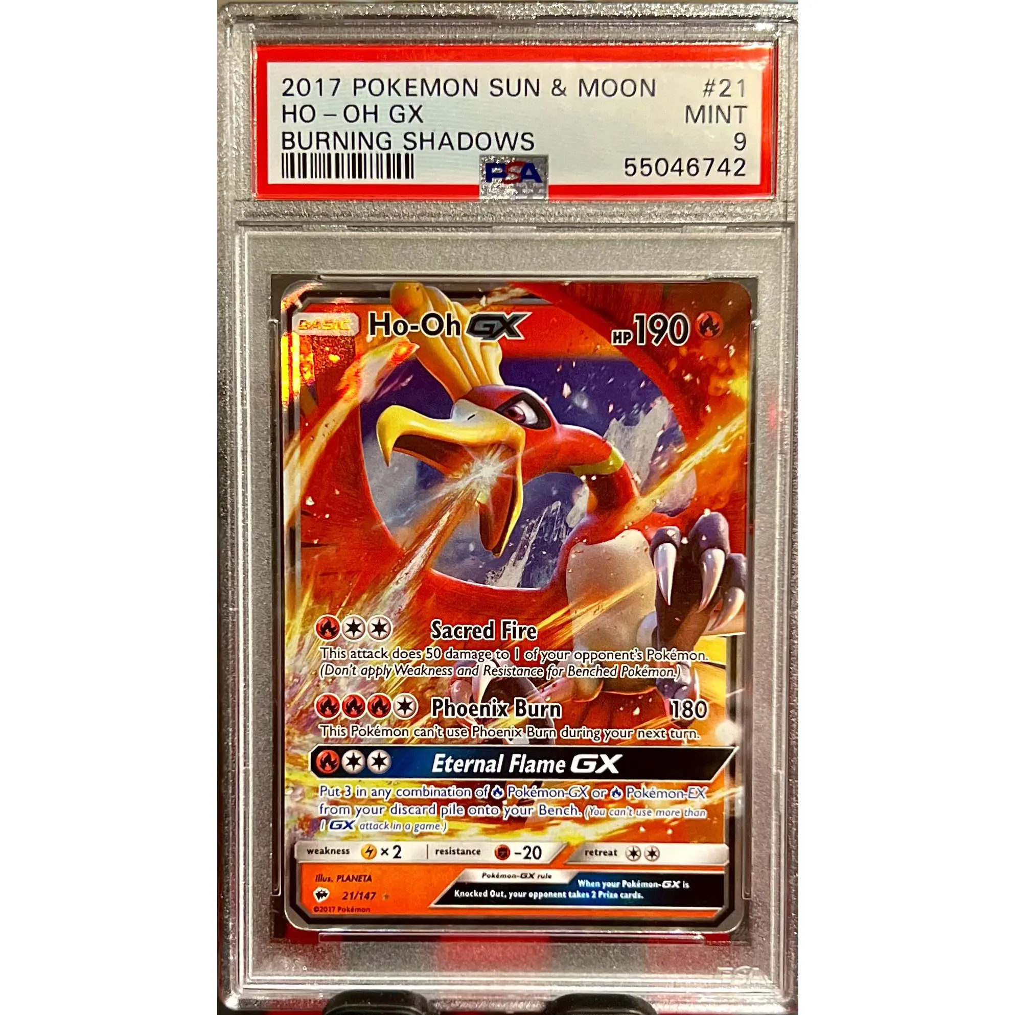 2017 Pokemon Sun & Moon Ho-Oh GX Burning Shadows #21 Mint 9 PSA 55046742 Trading Card Game Collectible