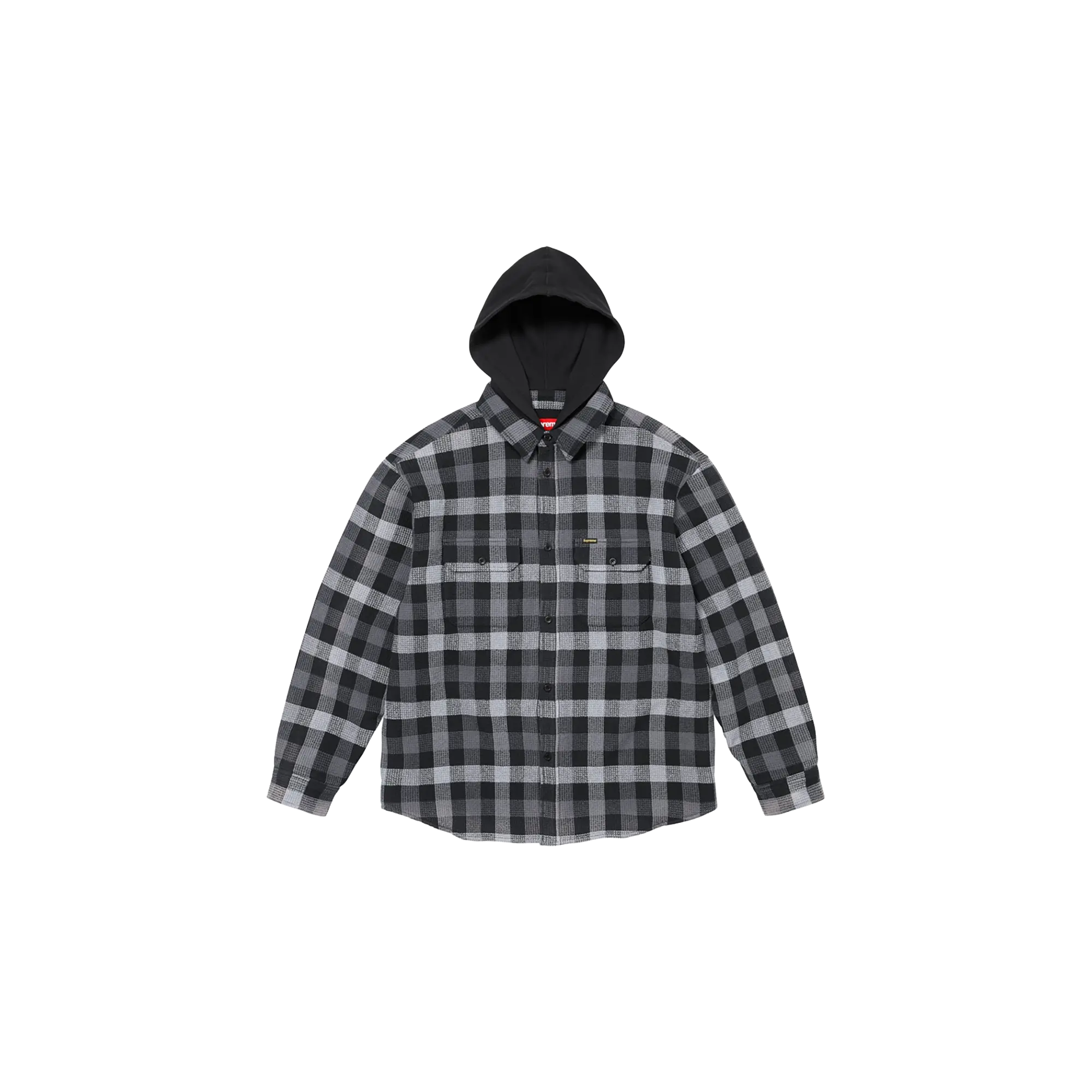 Plaid Waffle Hooded Jacket "FW24 - Black / Multicolor" SU28107