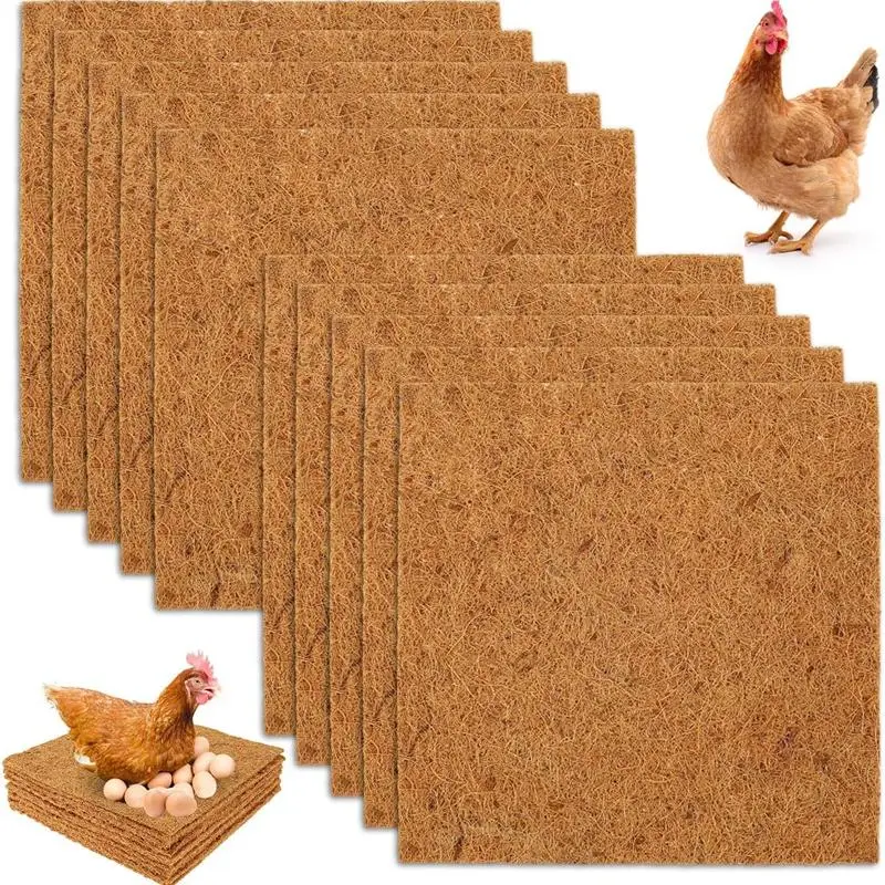 Reusable Chicken Nesting Pad, 4/10pcs Natural Coconut Palm Hens Nesting Pad, Multifunctional Chicken Nesting Box Liners for Hen Laying Eggs