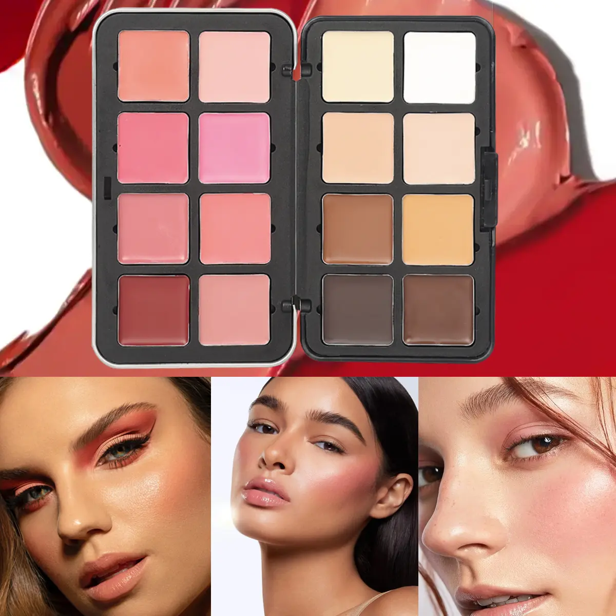 16 color multifunctional concealer high gloss powder blusher makeup plate durable waterproof and non smudging essential for daily makeup Face Time Palette Cosmetics