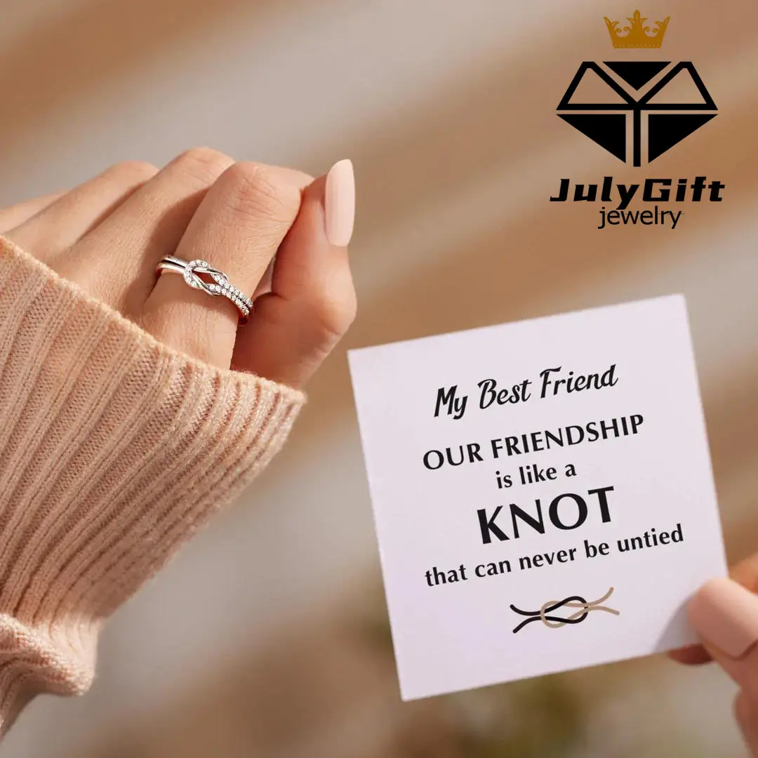 Christmas Gifts Mother Daughter Adjustable Rings Best Friend Knot Rings Knot Ring for Women Girls Thanksgiving Jewelry