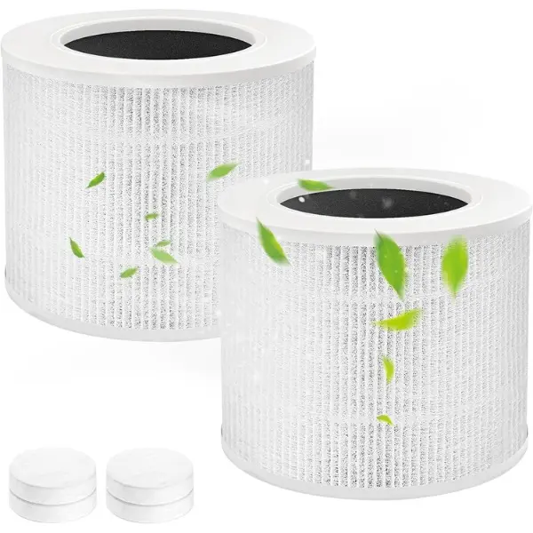 LEVOIT Core Mini HEPA Filter Replacements - 2-Pack Value Pack with Advanced 3-in-1 Filtration System, Activated Carbon, 4 Bonus Aroma Sponges for Fresh Fragrance, Perfect Fit, Easy Installation