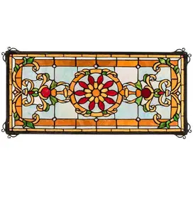 Meyda Lighting 232847 25" Wide X 12" High Emma Stained Glass Window Panel