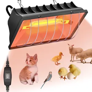 Chicken Brooder Heater Lamp 250W Brooder Heating Plate for Chicks Hanging Light Heated Adjustable Temp & Height with Anti-Fall  Alloy Lamp Shade Suitable for Chickens, Ducks, Poultry (black)