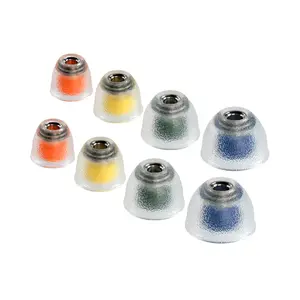 TANGZU Tang Sancai Noble Stainless Steel IEM Eartips for In-Ear Monitors, Medical-Grade Liquid Silicone Noise Isolating Ear Tips (M, 4 Pairs)