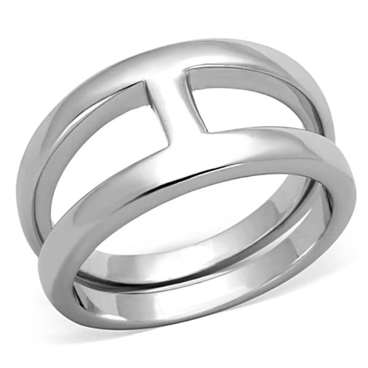 Alamode 3W603-10 Women Rhodium Brass Ring with No Stone in No Stone - Size 10
