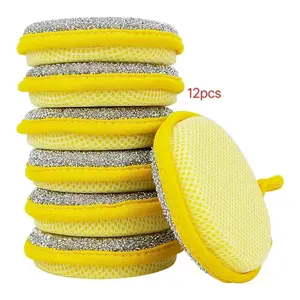 Double-sided Sponge Scrubber for Dishwashing at Home, Magic Scrubber for Stain Removal and Cleaning