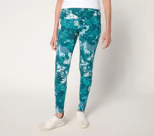LOGO Layers by Lori Goldstein Regular Printed Knit Leggings