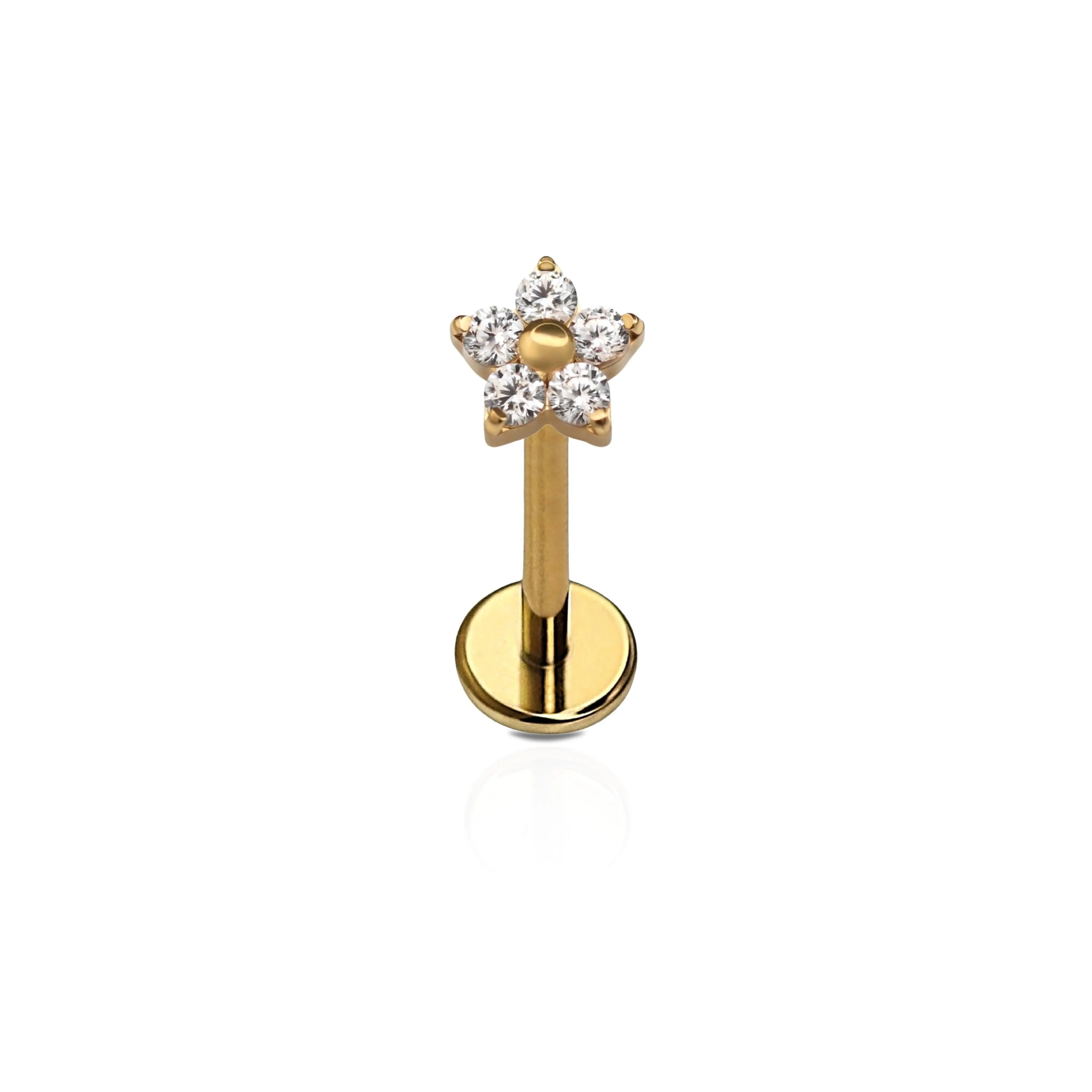 Cords Club CZ Bloom Flat Back Stud - Single Earring