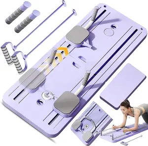 Pilates Board at home - 2026 Pilates Reformer Set, 8 in 1 Pilates Sliding Board,Multi-Purpose Foldable Pilates Reformer Board for Home Pad,Multi-functional Adjustable Ab Exercise Board, Split Ab Slide Roller Board, pilates at home workouts.