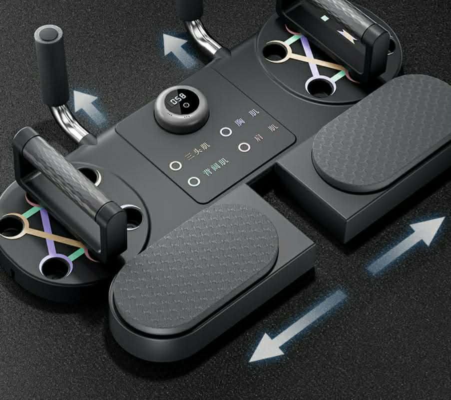 Push Up Board 3-in-1 with Resistance Bands – Full Body Workout Home Gym System for Chest, Arms & Core Strength Training, Portable Foldable Trainer