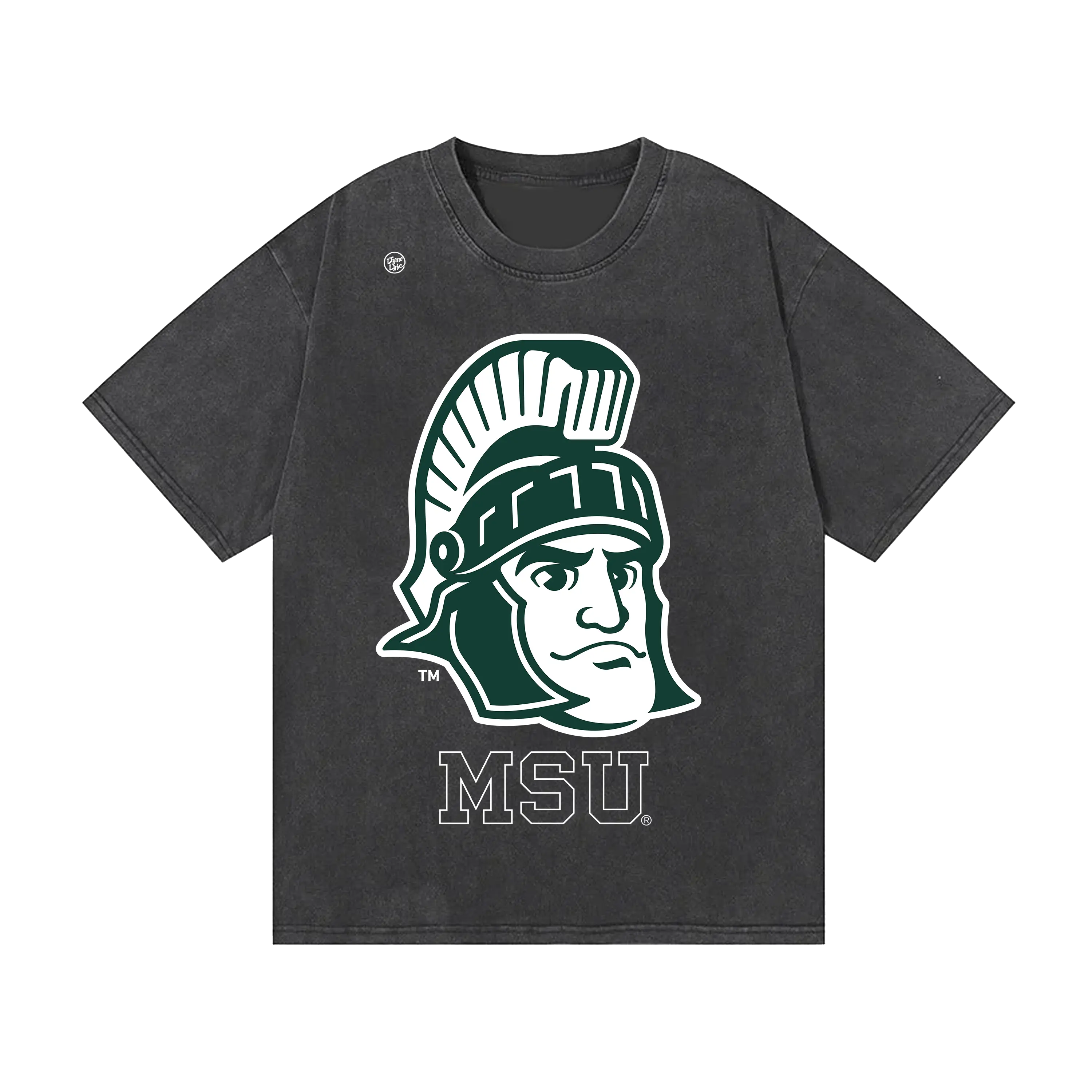 Michigan State University Men's Casual Graphic T-Shirt, Classic Fit Short Sleeve Crew Neck with Helmet Logo in Soft Cotton Jersey, Shortsleeve, Tshirt