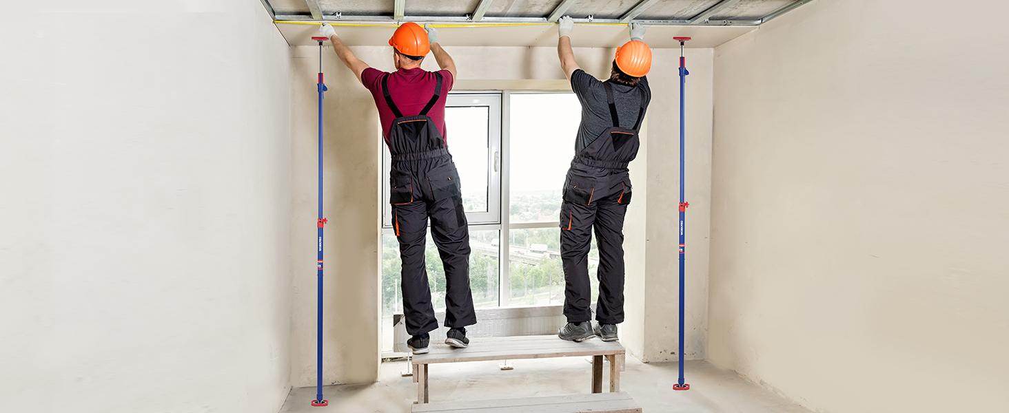 #SpringGlowUp WORKPRO Cabinet Jack Support Pole, Steel Telescopic Quick Support Rod Adjustable 3rd Hand Support System with 154 lbs Capacity for Cabinet Jack, Drywall Jack& Cargo Bars