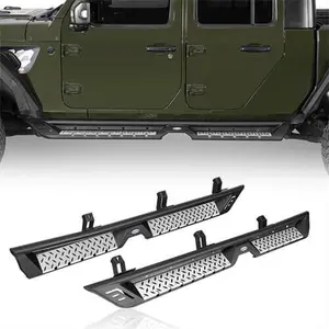 Hooke Road Wheel To Wheel Running Boards Side Step Bars For 2020-2026 Jeep Gladiator JT Truck Accessories