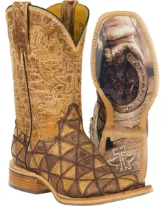 Tin Haul Women's Conquer The World Western Boot Broad Square Toe - 14-021-0007-1295
