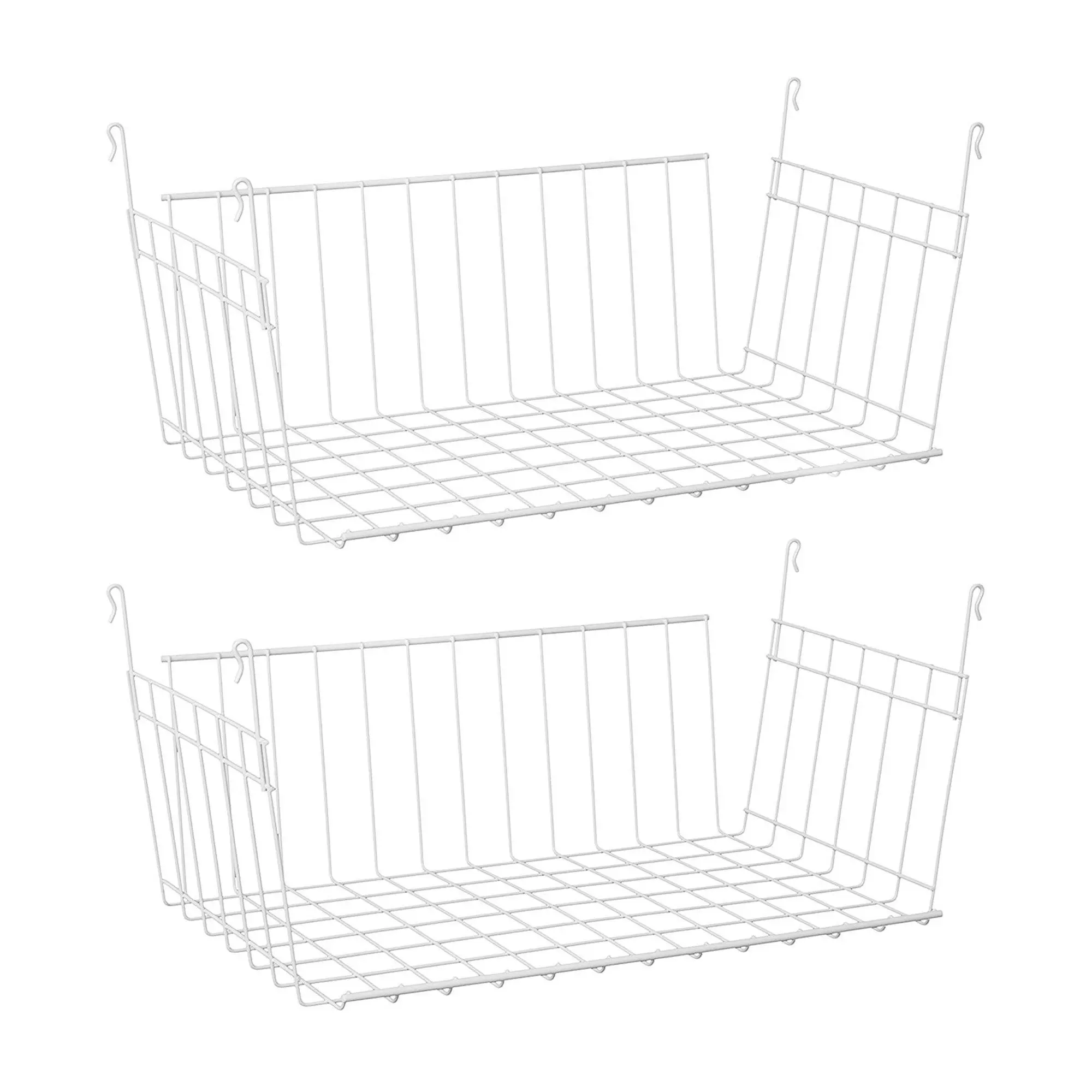 ClosetMaid 17 In Wide Hanging Basket for Wire Shelving Organizer, White (2 Pack) ClosetMaid 17 In Wide Hanging Basket for Wire Shelving Organizer, White (2 Pack)