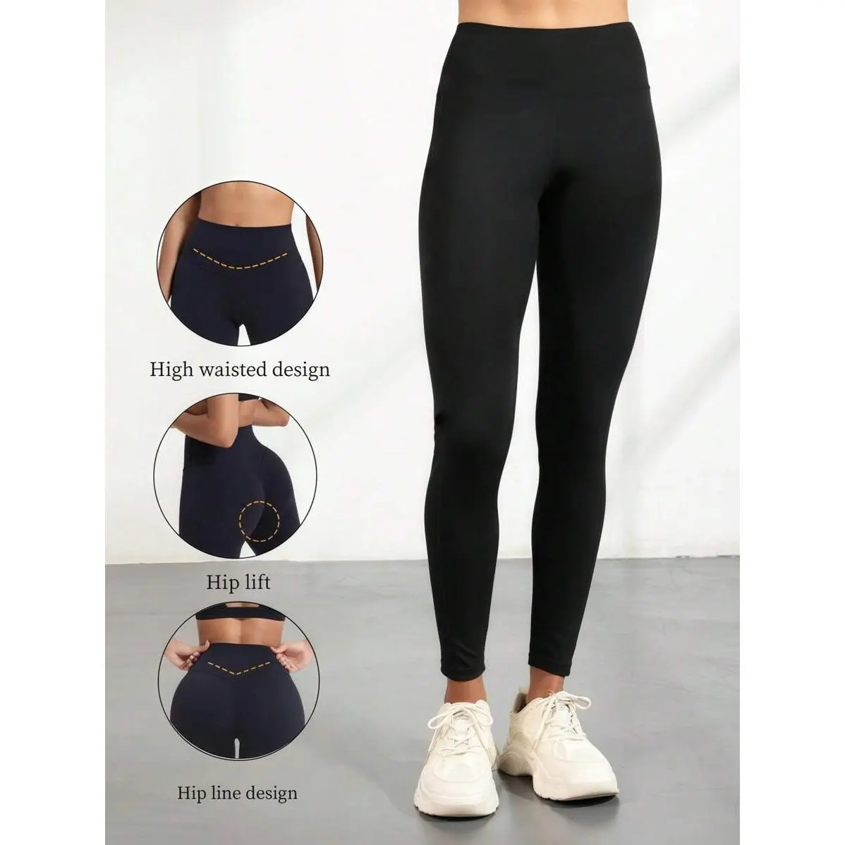 Women's High-Waisted Hip-Lifting Cropped Yoga Pants - Cooling Polyamide-Nylon Blend Fabric, Quick-Dry, Slimming Shape, Elastic, All Seasons, Suitable for Running, Indoor Cycling, M, High Waistline
