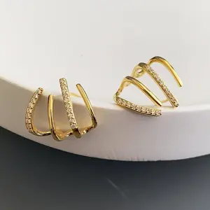 【Must be】Perfect Earrings Cuff Hypoallergenic Subloom Ear Wrap Piercing Stud Earrings Minimalist Trendy  Warp Cuff Earrings Dainty for Women Girls