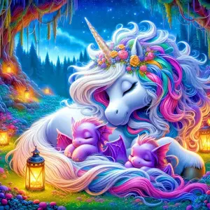 Unicorn & Dragon Pattern DIY Diamond Arts Colorful Painting Kit without Frame, DIY 5D Diamond Arts Colorful Painting Kit, Wall Art Decor for Home, Diamond Painting Kits
