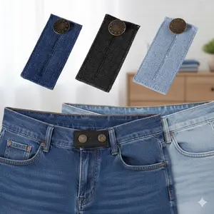 Quick-Install No-Cut Metal Jeans Button Extender, Anti-Slip Waist Adjuster, Multi-Scene Fit Denim Repair Kit, DIY Vintage Accessory, Reinforced Metal Jeans Snap, Adjustable Belt Buckle, Retro Denim Fix Tool, Clothing Upcycle Fastener.