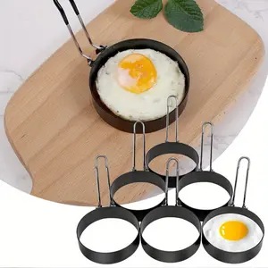 6 Pack Egg Ring,Stainless Steel Round Egg Cooking Rings Non-Stick Frying Egg Maker Molds Kitchen Metal party  supplies