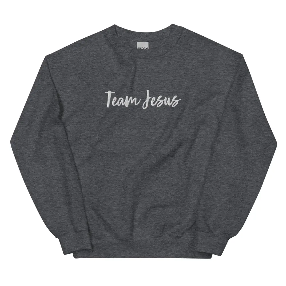 Team Jesus Embroidered Unisex Sweatshirt Athletic Classic Hoodie