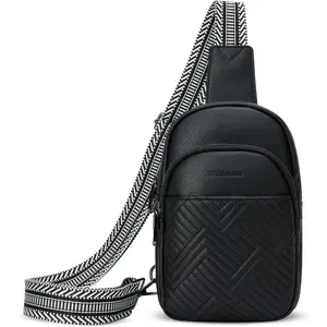 Leather Crossbody Bags for Women Small Sling Bag Anti Theft RFID Chest Purse Fanny Pack for Travel