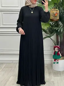 ZANZEA Women's Casual Dress, Long Sleeve Lantern Sleeve Pleated A-Line Design, Perfect for Daily Outing, Comfortable and Stylish