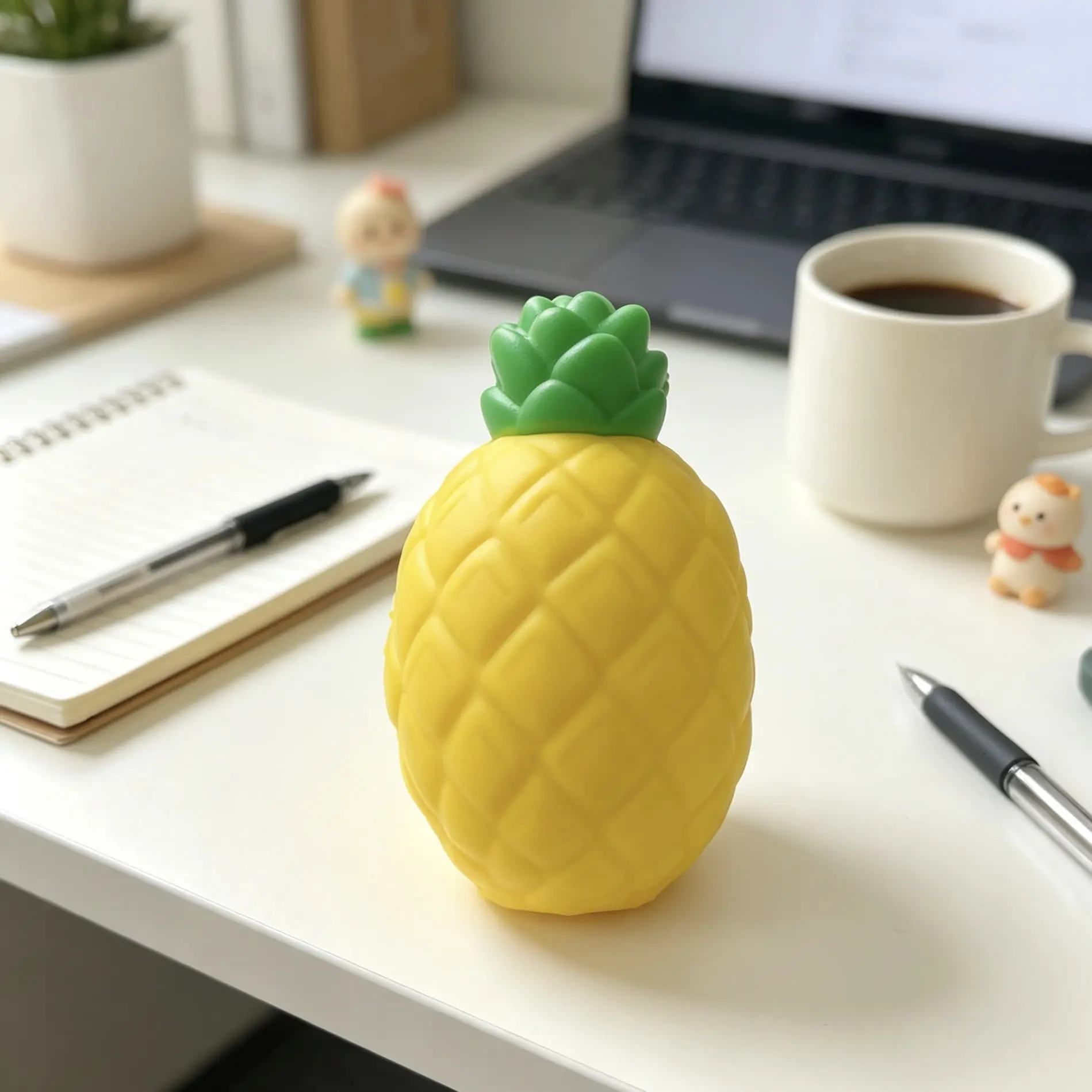 Pineapple Slow Rebound Squishy Toy, Cute Fruit Squeeze Fidget Toy, Super Soft Stress Relief Squeeze Toy for Adults Teens, Kawaii Desk Decor & Birthday Holiday Gift
