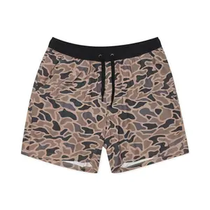 Unisex Camo Workout Shorts Quick Dry Lightweight Gym Running Shorts with Drawstring Breathable Summer Activewear