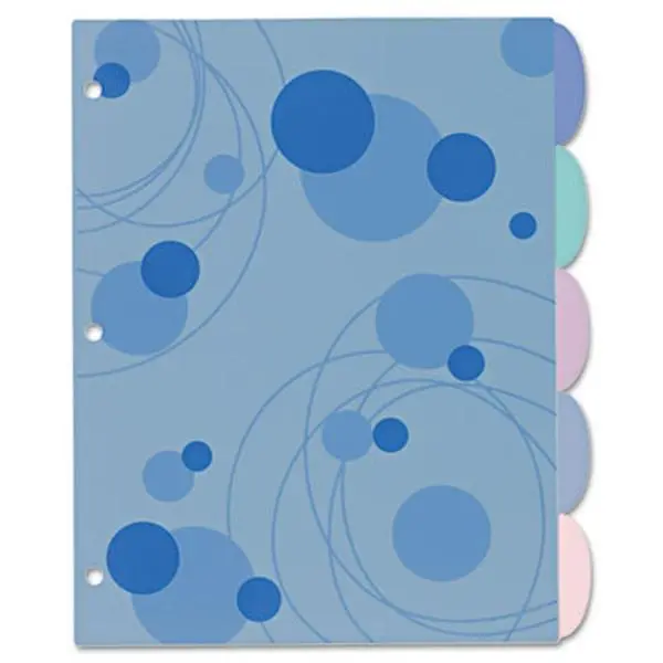 Avery 17172 Studio Collection Plastic Write-On Dividers, 11x8.5 in 5-Tab with Bubble Erasable Tabs, Binder Accessories for Office Stationery, Compatible with 3-Ring Binders, Includes Write-On Labels, Three-Ring Binders