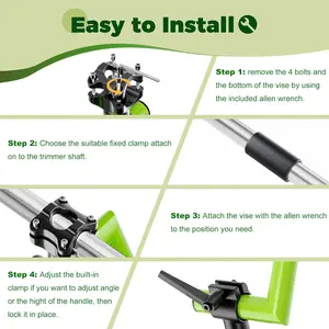 Ergonomic String Trimmer Handle with Adjustable Shoulder Strap and Clamp, Handle Extension for Lawn Care, Landscaping, and Yard Trimming Edging