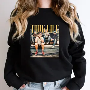 Golden Girl Thug Life Gift For Mother’s Day Sweatshirt Hoodie Tshirt For Fans Golden Girls Thug Life Shirt: 90s TV Sitcom Tee Women's Sweatshirt Casual Print Long Sleeve Round Neck Pullover for Daily Wear